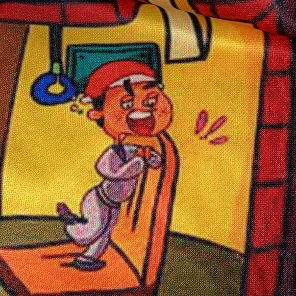 Men's Funny Circus Christmas 1/4 Zip Short Sleeve Holiday Shirt Size Medium - Picture 13 of 14